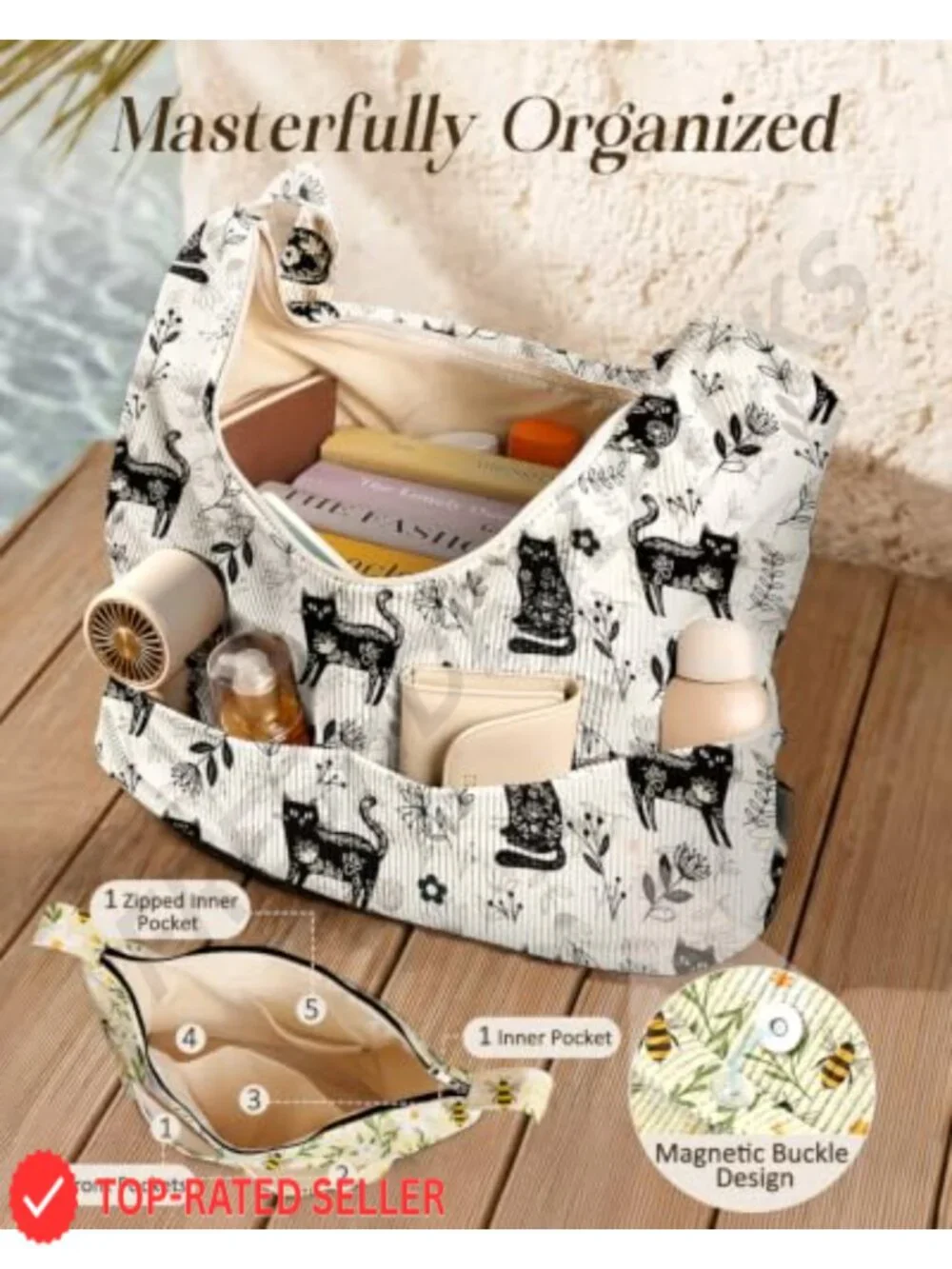 Large Corduroy Hobo Bags for Women - Slouchy Shoulder Crossbody Tote with